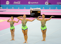 Akrobatika gimnastikası üzrə qadınlar arasında çoxnövçülük yarışlarının final mərhələsi. Bakı, Azərbaycan, 19 iyun 2015